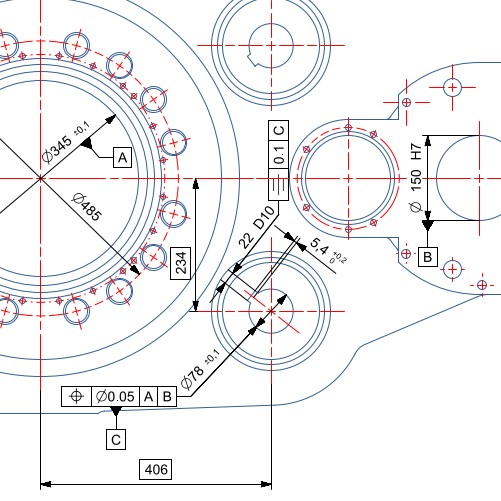 ISO mechanical drawing example